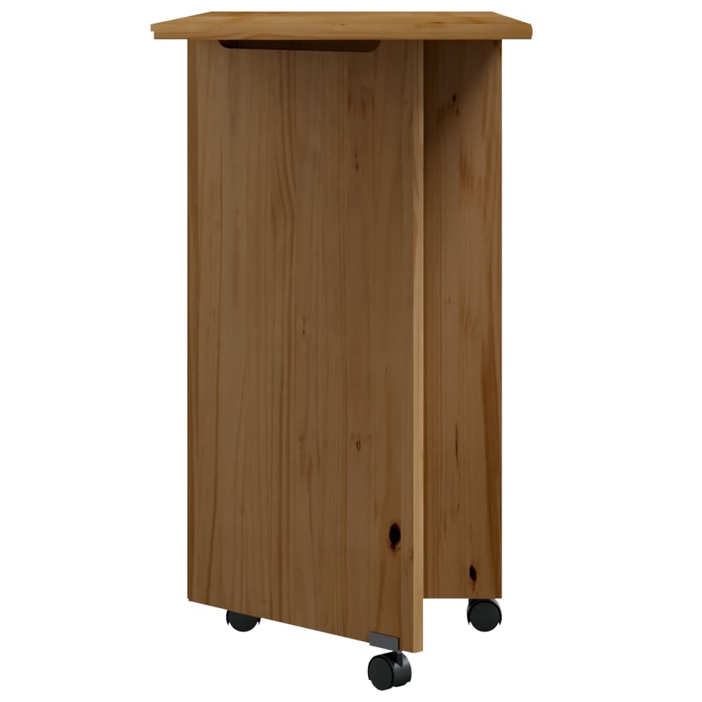 Rollschrank mit Schreibtisch MOSS Honigbraun Massivholz Kiefer