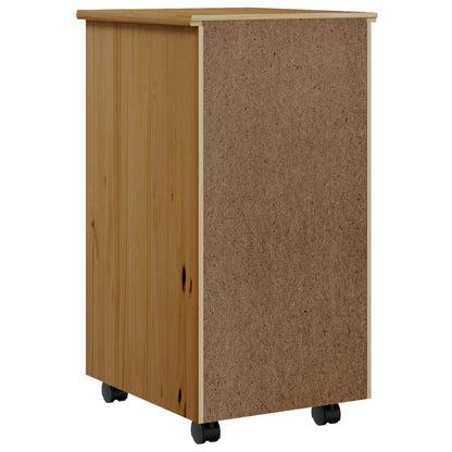 Rollschrank mit Schubladen MOSS Honigbraun Massivholz Kiefer