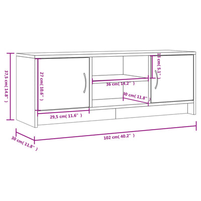 TV-Schrank Räuchereiche 102x30x37,5 cm Holzwerkstoff