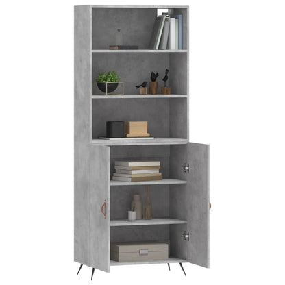 Highboard Betongrau 69,5x34x180 cm Holzwerkstoff