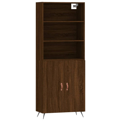 Highboard Braun Eichen-Optik 69,5x34x180 cm Holzwerkstoff