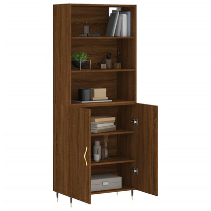 Highboard Braun Eichen-Optik 69,5x34x180 cm Holzwerkstoff