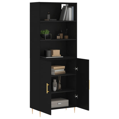 Highboard Schwarz 69,5x34x180 cm Holzwerkstoff