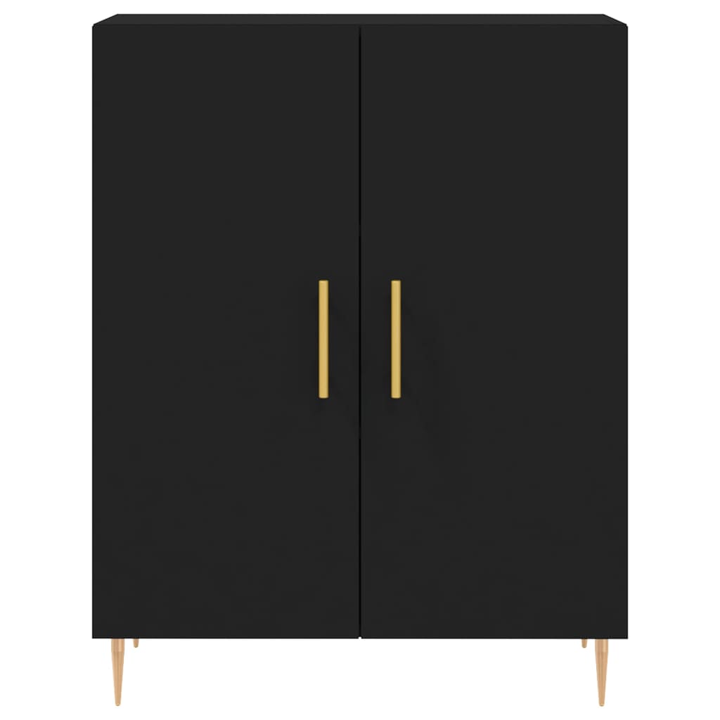 Highboard Schwarz 69,5x34x180 cm Holzwerkstoff