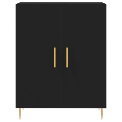 Highboard Schwarz 69,5x34x180 cm Holzwerkstoff