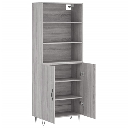 Highboard Grau Sonoma 69,5x34x180 cm Holzwerkstoff