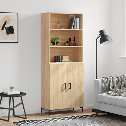 Highboard Sonoma-Eiche 69,5x34x180 cm Holzwerkstoff