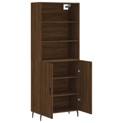 Highboard Braun Eichen-Optik 69,5x34x180 cm Holzwerkstoff