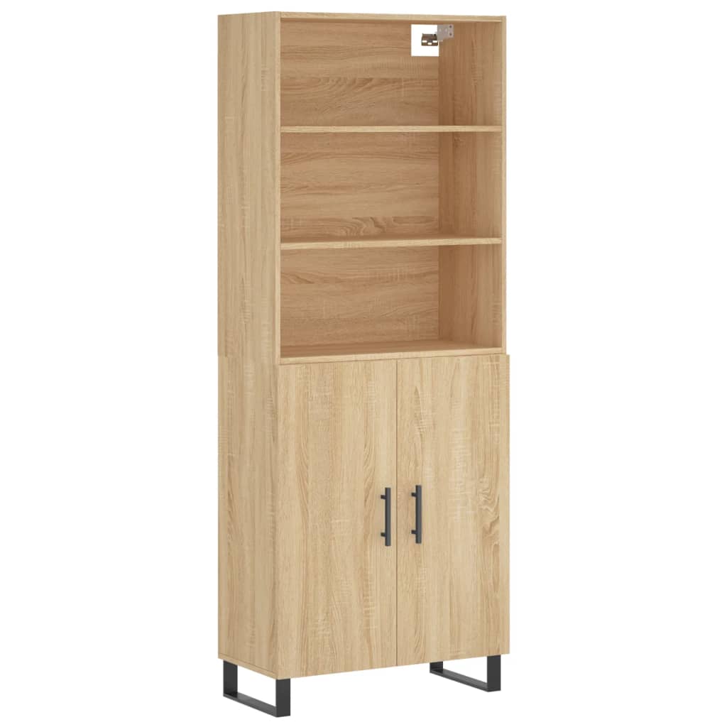 Highboard Sonoma-Eiche 69,5x34x180 cm Holzwerkstoff