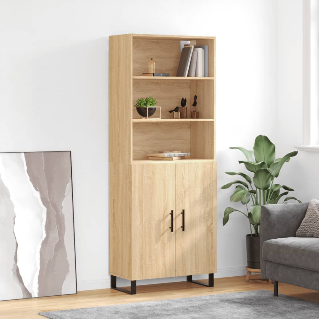 Highboard Sonoma-Eiche 69,5x34x180 cm Holzwerkstoff