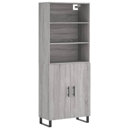 Highboard Grau Sonoma 69,5x34x180 cm Holzwerkstoff