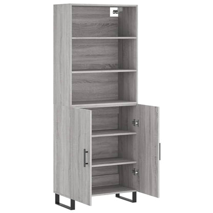 Highboard Grau Sonoma 69,5x34x180 cm Holzwerkstoff