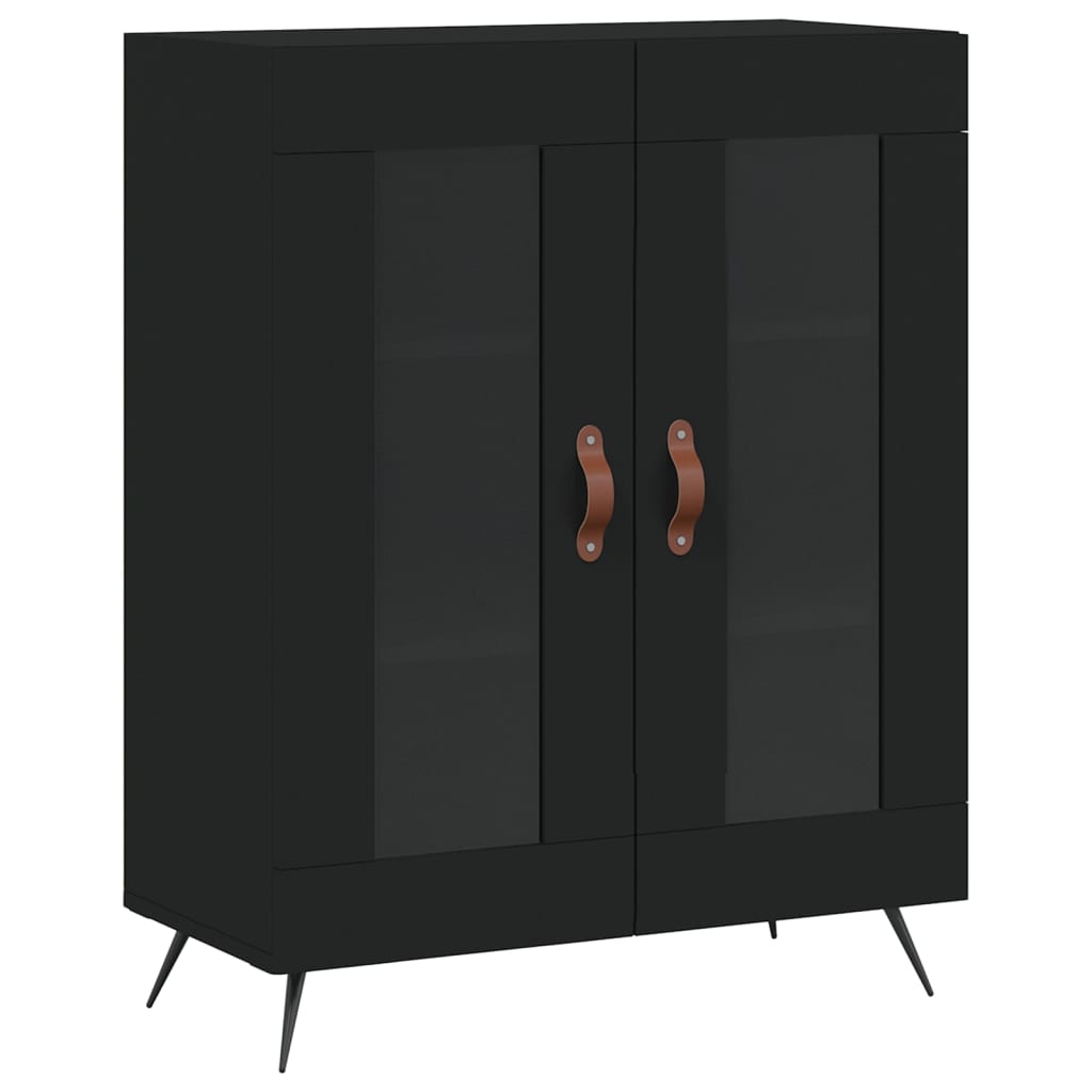 Highboard Schwarz 69,5x34x180 cm Holzwerkstoff