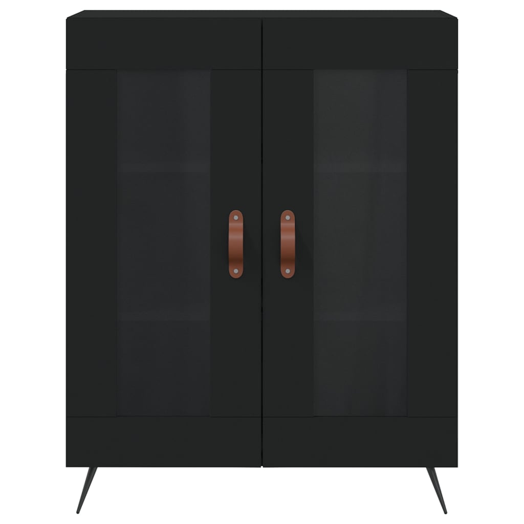 Highboard Schwarz 69,5x34x180 cm Holzwerkstoff