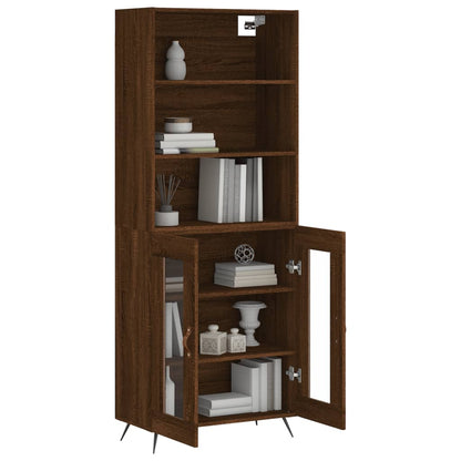 Highboard Braun Eichen-Optik 69,5x34x180 cm Holzwerkstoff