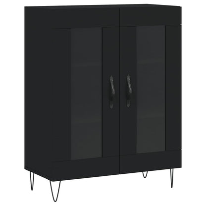 Highboard Schwarz 69,5x34x180 cm Holzwerkstoff