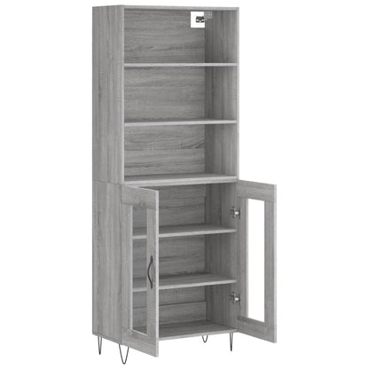 Highboard Grau Sonoma 69,5x34x180 cm Holzwerkstoff