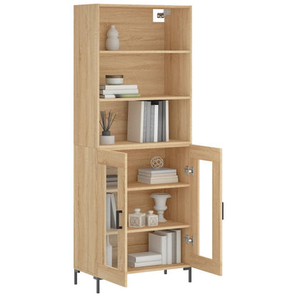 Highboard Sonoma-Eiche 69,5x34x180 cm Holzwerkstoff