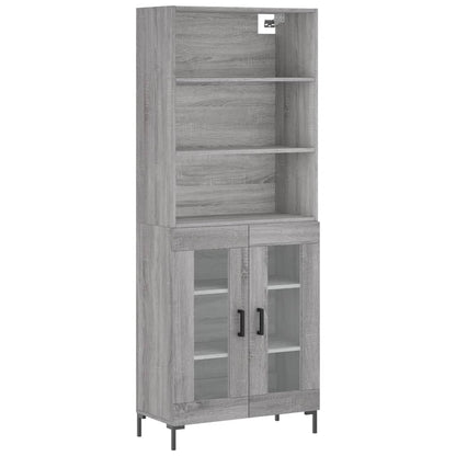 Highboard Grau Sonoma 69,5x34x180 cm Holzwerkstoff