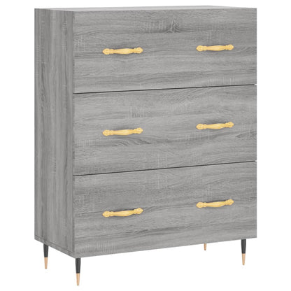 Highboard Grau Sonoma 69,5x34x180 cm Holzwerkstoff