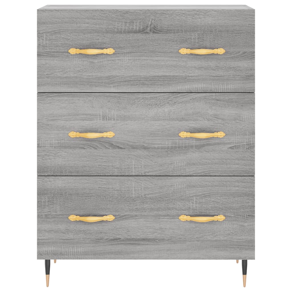 Highboard Grau Sonoma 69,5x34x180 cm Holzwerkstoff