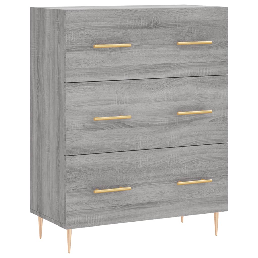 Highboard Grau Sonoma 69,5x34x180 cm Holzwerkstoff