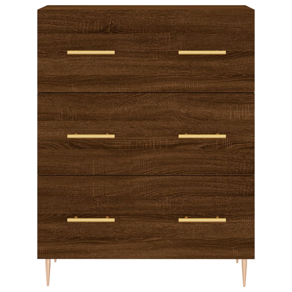 Highboard Braun Eichen-Optik 69,5x34x180 cm Holzwerkstoff