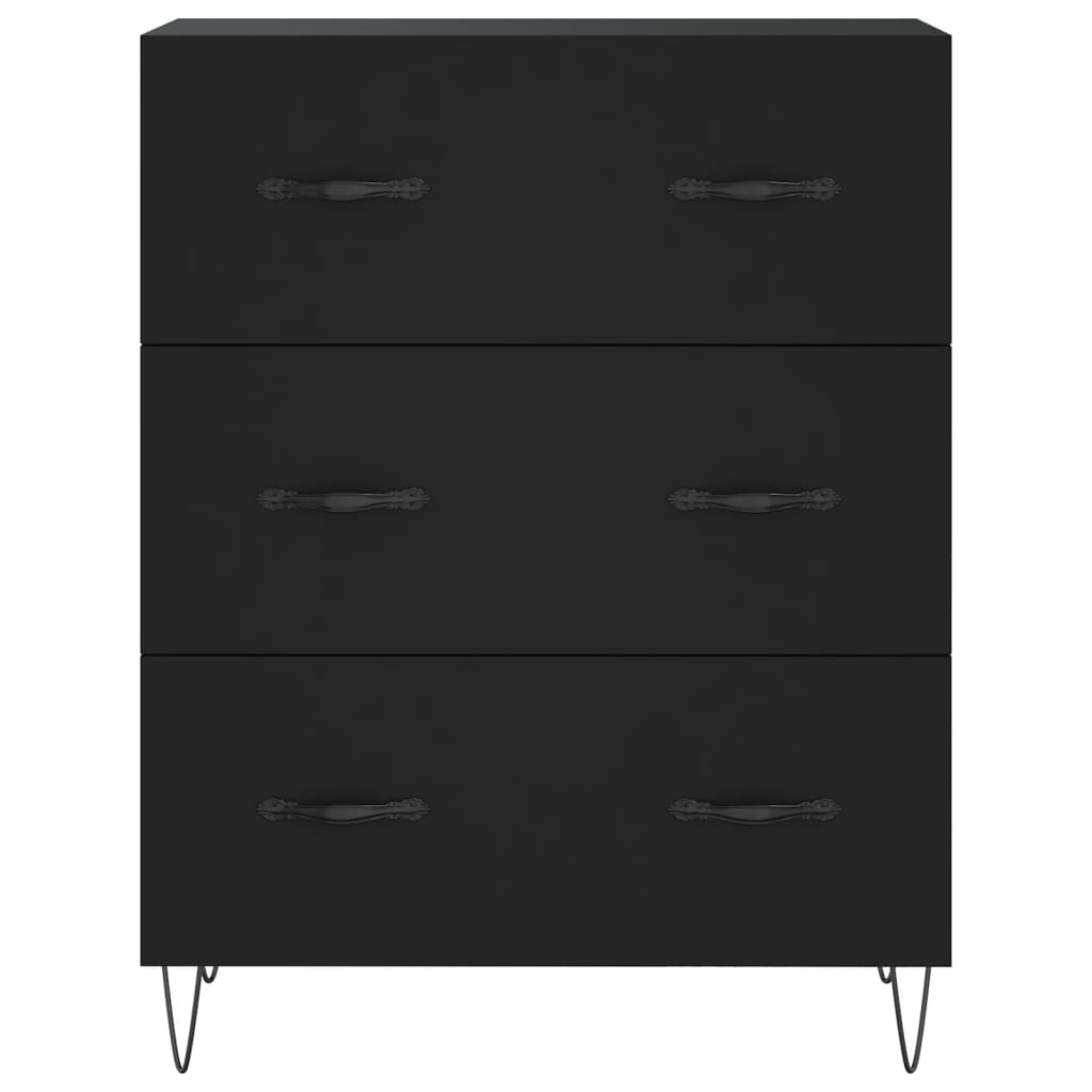 Highboard Schwarz 69,5x34x180 cm Holzwerkstoff