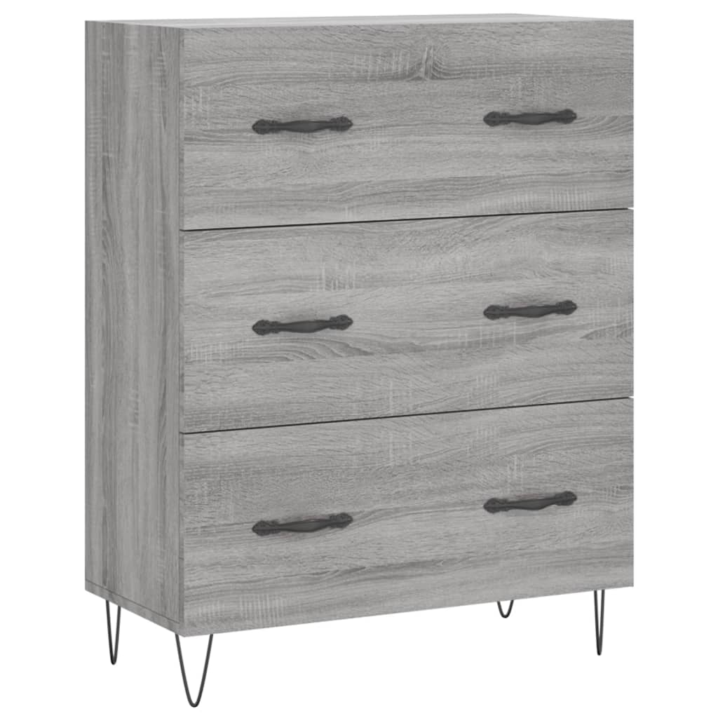 Highboard Grau Sonoma 69,5x34x180 cm Holzwerkstoff