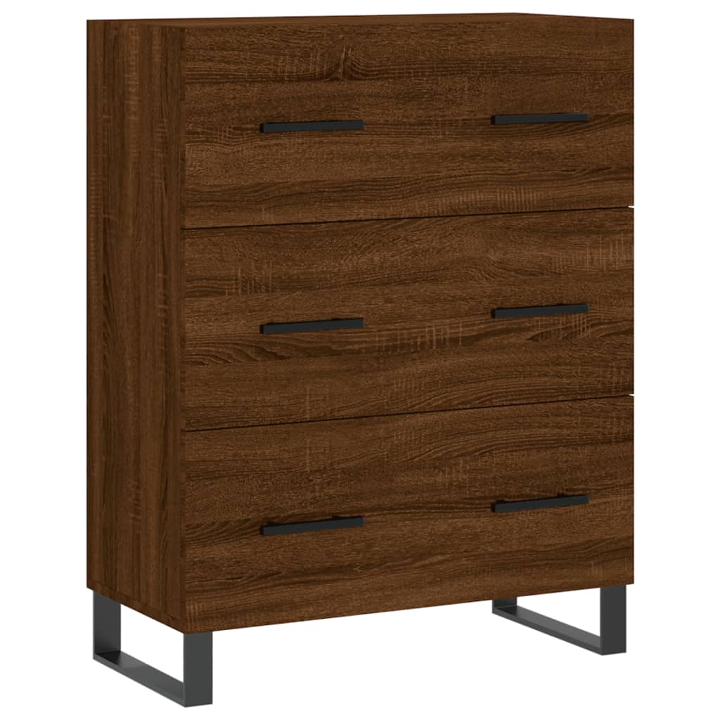 Highboard Braun Eichen-Optik 69,5x34x180 cm Holzwerkstoff