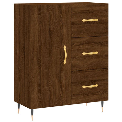 Highboard Braun Eichen-Optik 69,5x34x180 cm Holzwerkstoff