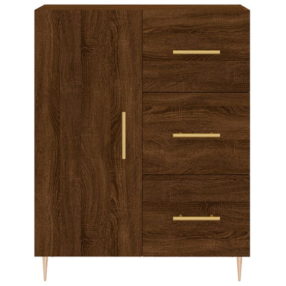 Highboard Braun Eichen-Optik 69,5x34x180 cm Holzwerkstoff