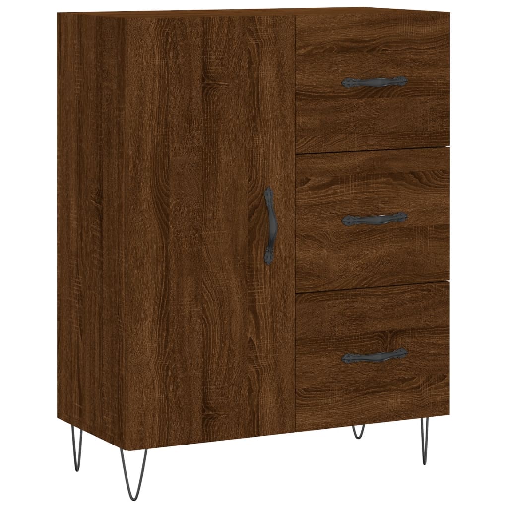 Highboard Braun Eichen-Optik 69,5x34x180 cm Holzwerkstoff