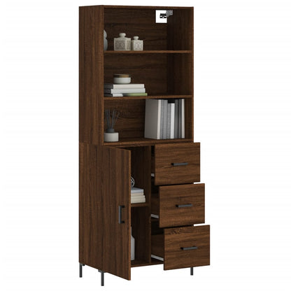 Highboard Braun Eichen-Optik 69,5x34x180 cm Holzwerkstoff