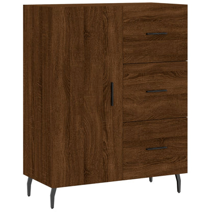 Highboard Braun Eichen-Optik 69,5x34x180 cm Holzwerkstoff