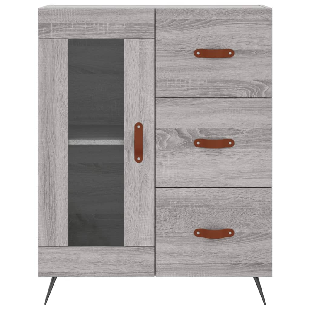 Highboard Grau Sonoma 69,5x34x180 cm Holzwerkstoff