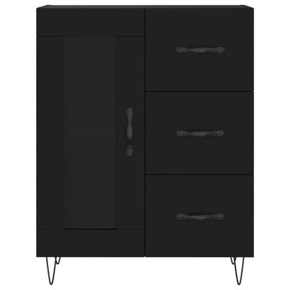 Highboard Schwarz 69,5x34x180 cm Holzwerkstoff