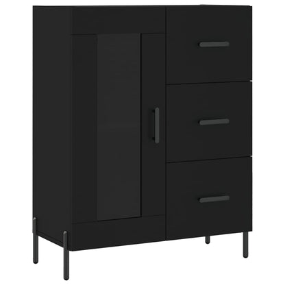 Highboard Schwarz 69,5x34x180 cm Holzwerkstoff