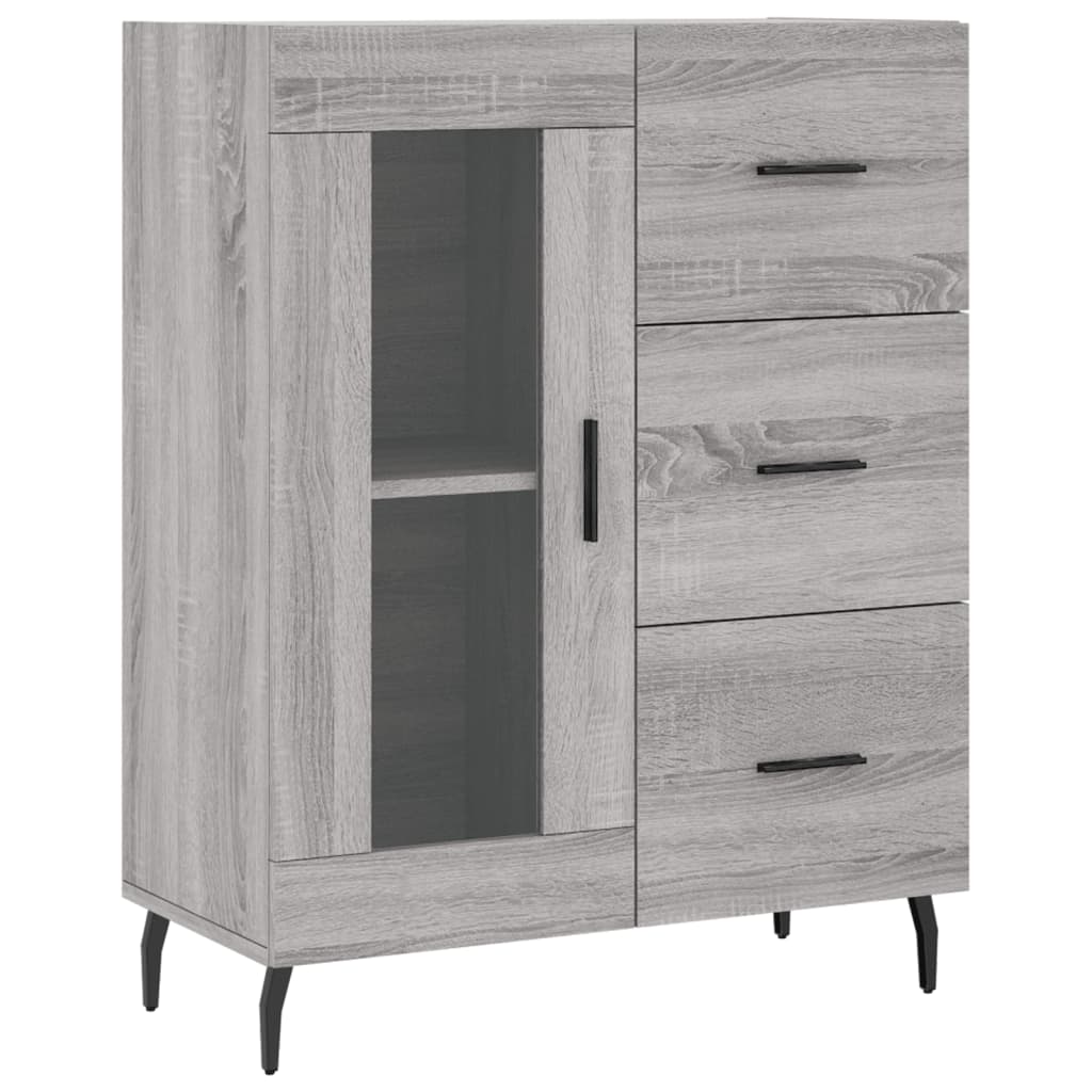 Highboard Grau Sonoma 69,5x34x180 cm Holzwerkstoff