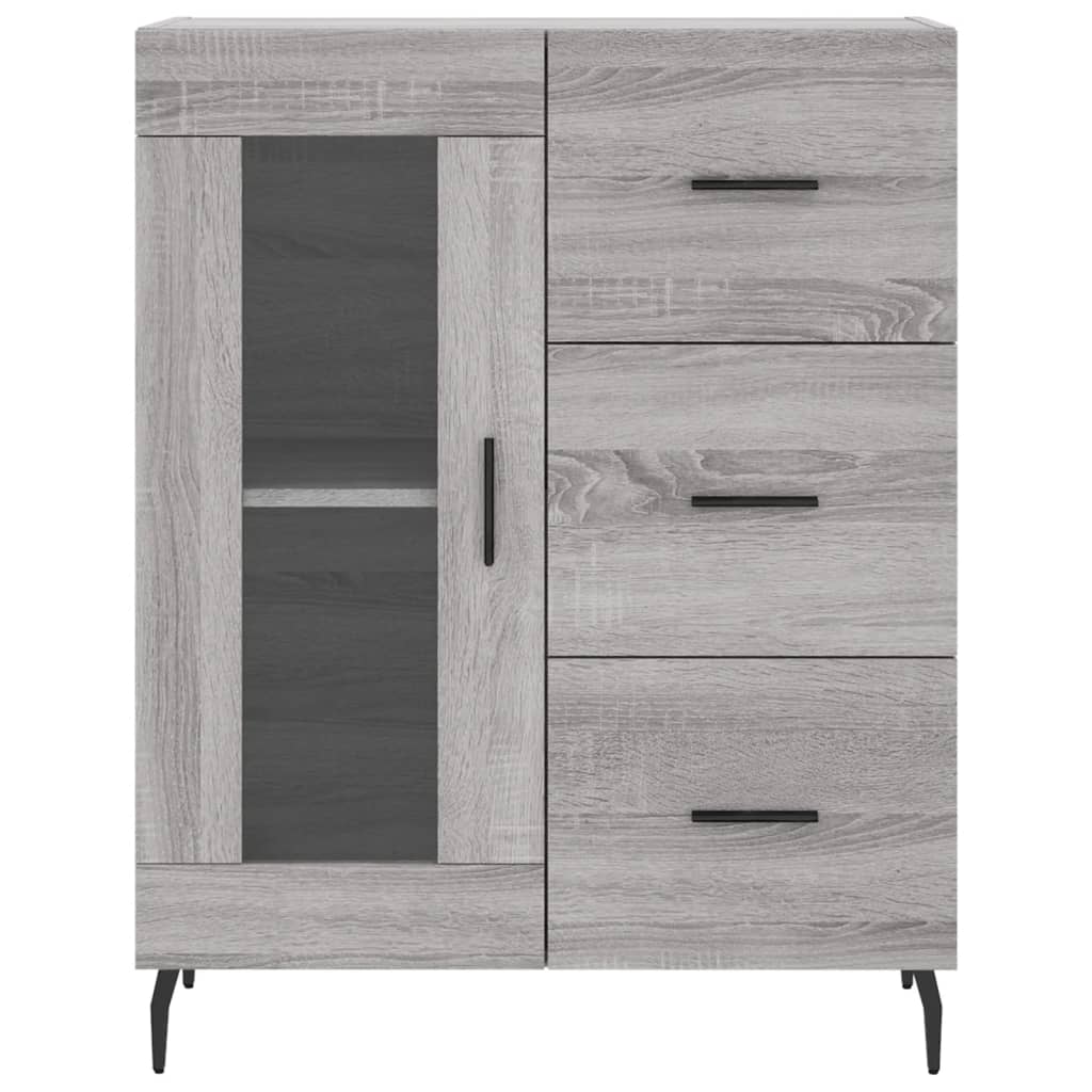 Highboard Grau Sonoma 69,5x34x180 cm Holzwerkstoff