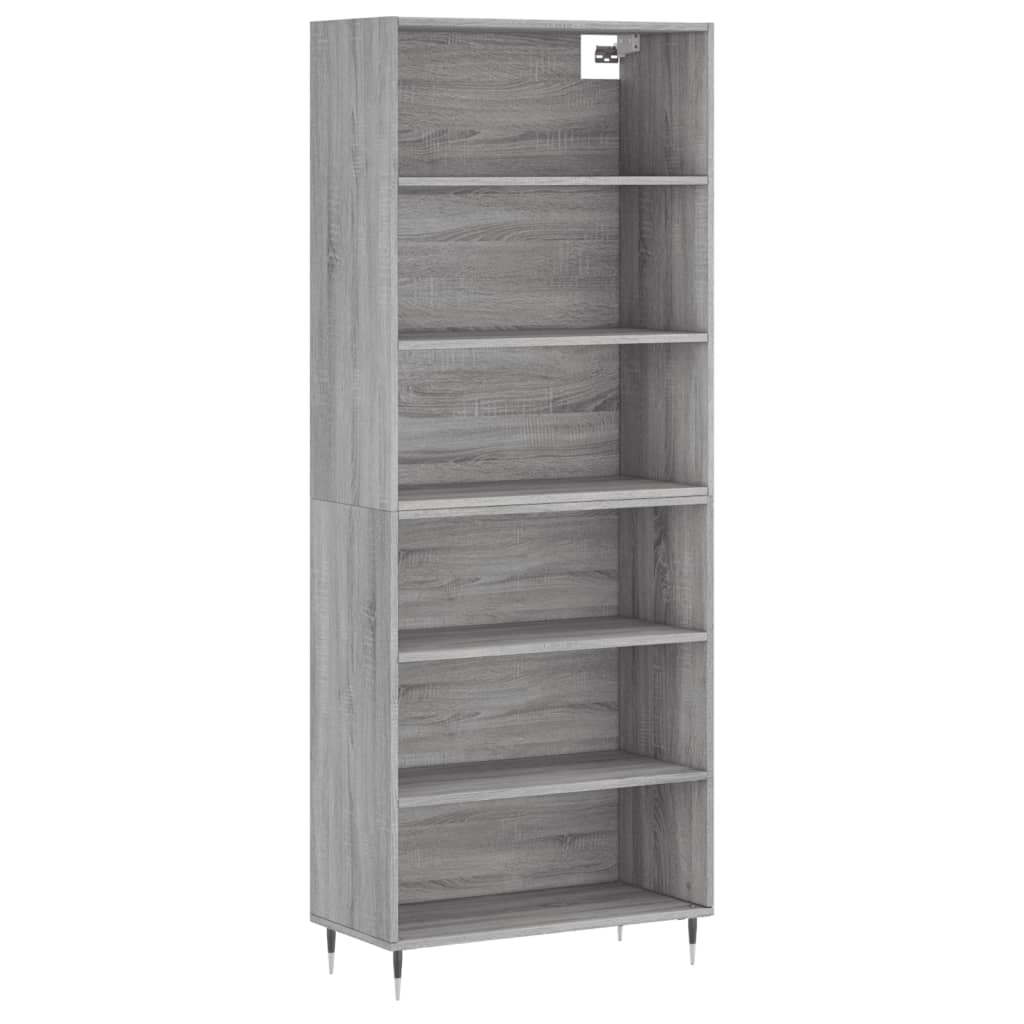 Highboard Grau Sonoma 69,5x32,5x180 cm Holzwerkstoff