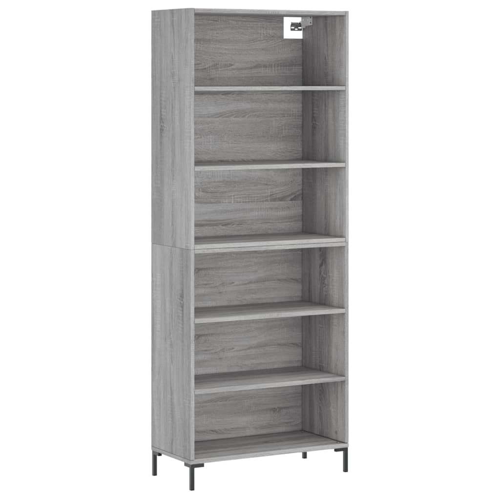 Highboard Grau Sonoma 69,5x32,5x180 cm Holzwerkstoff