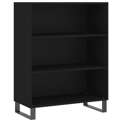 Highboard Schwarz 69,5x32,5x180 cm Holzwerkstoff