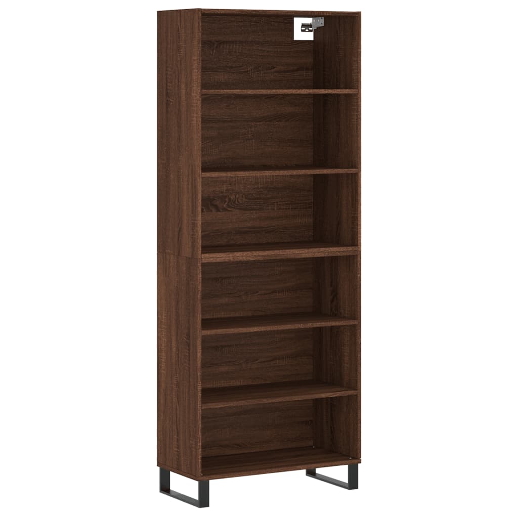 Highboard Braun Eichen-Optik 69,5x32,5x180 cm Holzwerkstoff