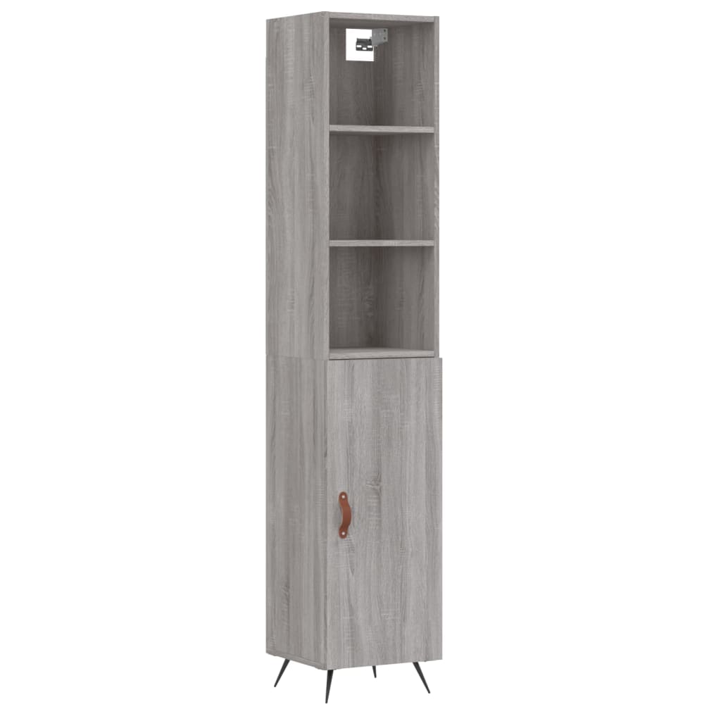 Highboard Grau Sonoma 34,5x34x180 cm Holzwerkstoff