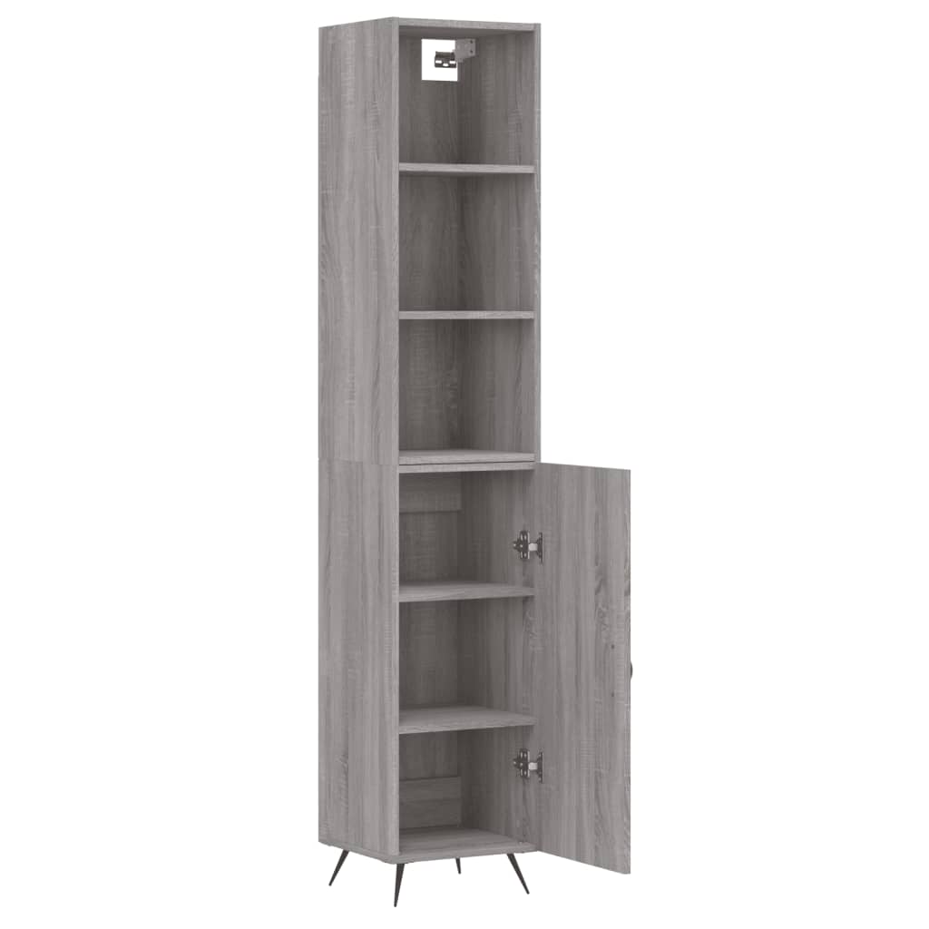 Highboard Grau Sonoma 34,5x34x180 cm Holzwerkstoff