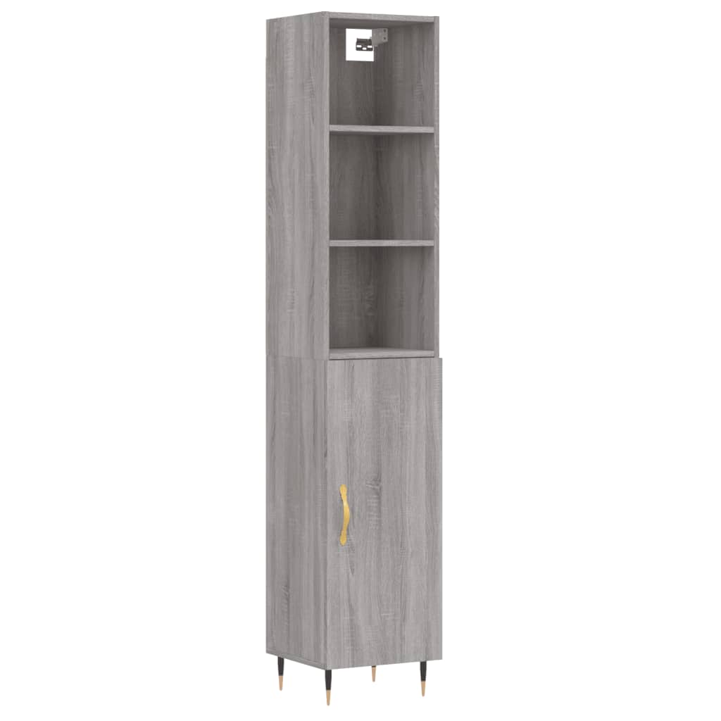 Highboard Grau Sonoma 34,5x34x180 cm Holzwerkstoff