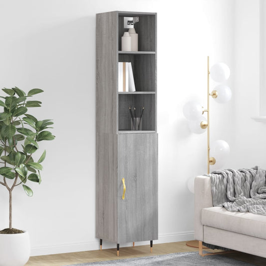 Highboard Grau Sonoma 34,5x34x180 cm Holzwerkstoff