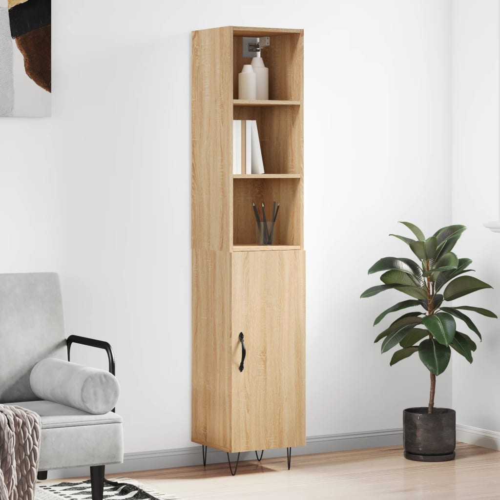 Highboard Sonoma-Eiche 34,5x34x180 cm Holzwerkstoff