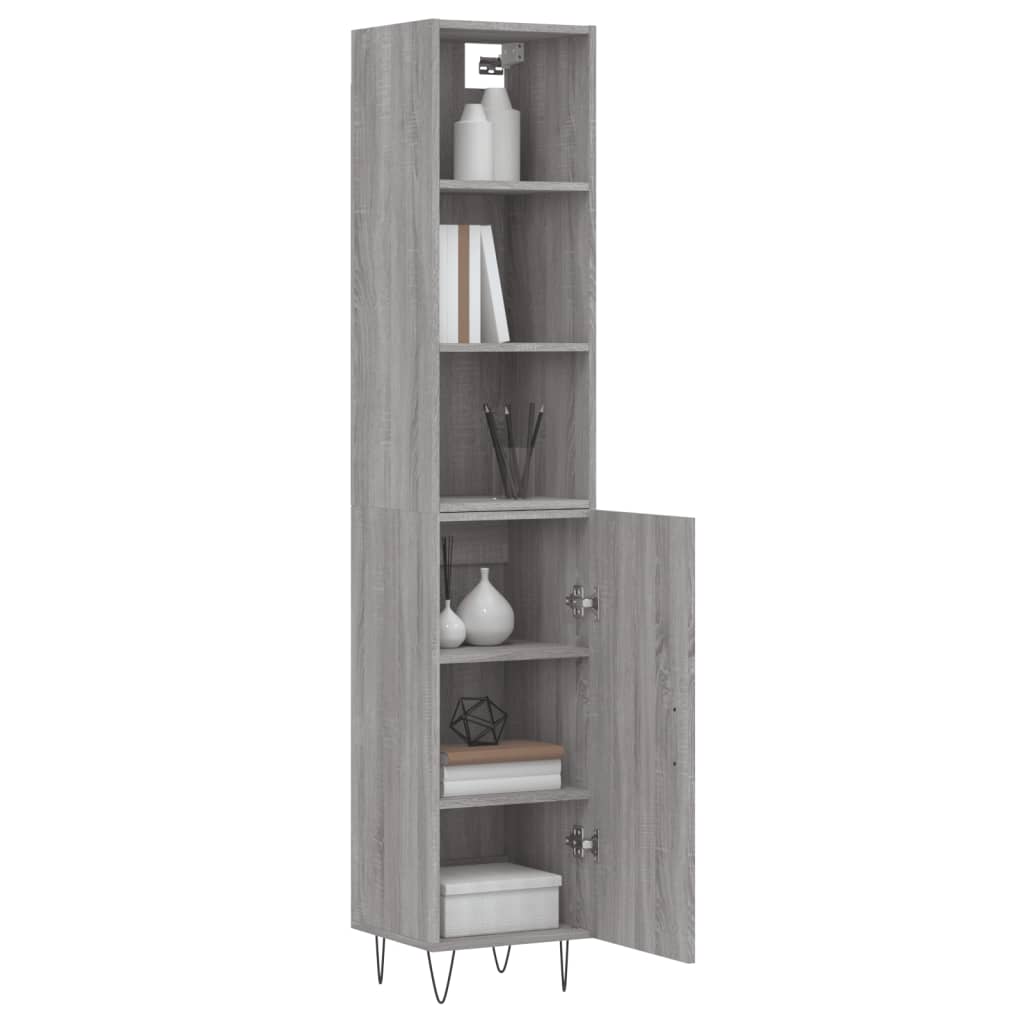 Highboard Grau Sonoma 34,5x34x180 cm Holzwerkstoff